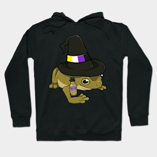 Nonbinary Pride Witch Frog Hoodie